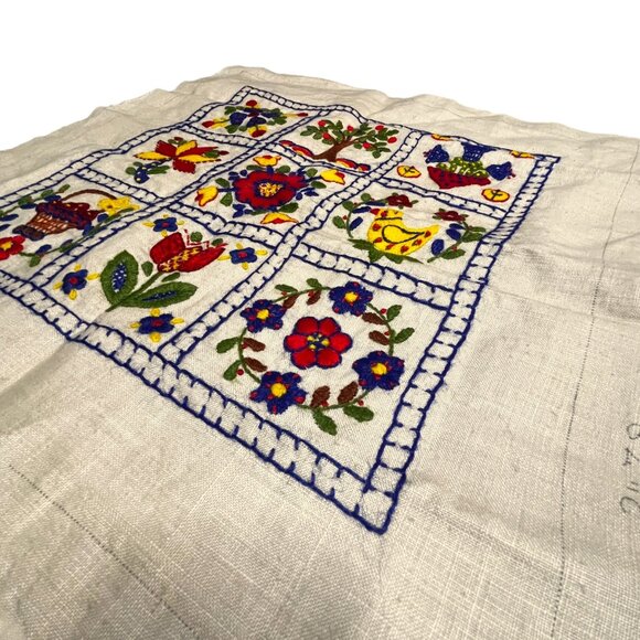 Handmade Needlepoint Embroidery Sampler Wall Hanging‎ Pillow Cover - Unmade - Picture 4 of 11